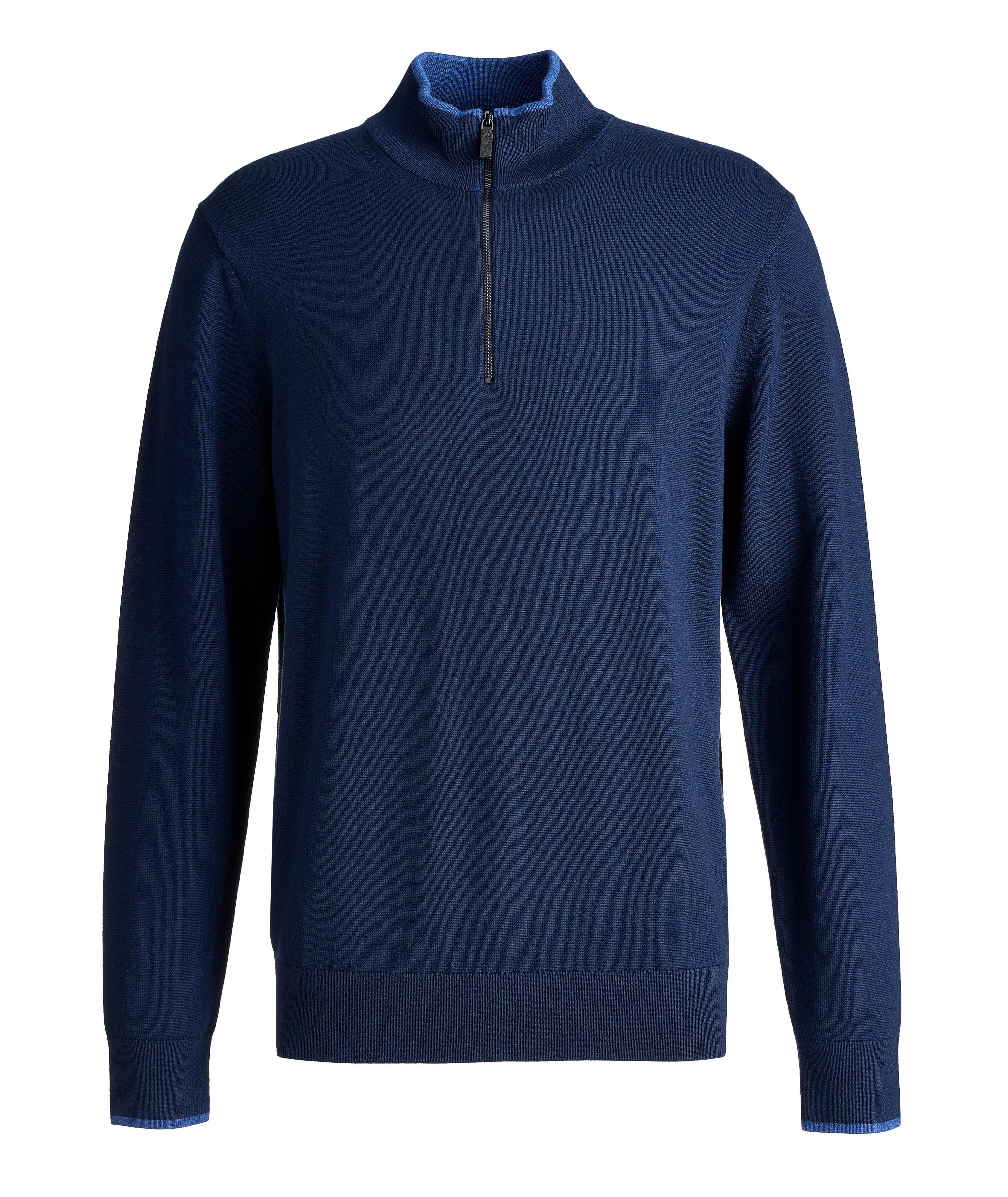 Pull en laine mérinos à demi-glissière image 0