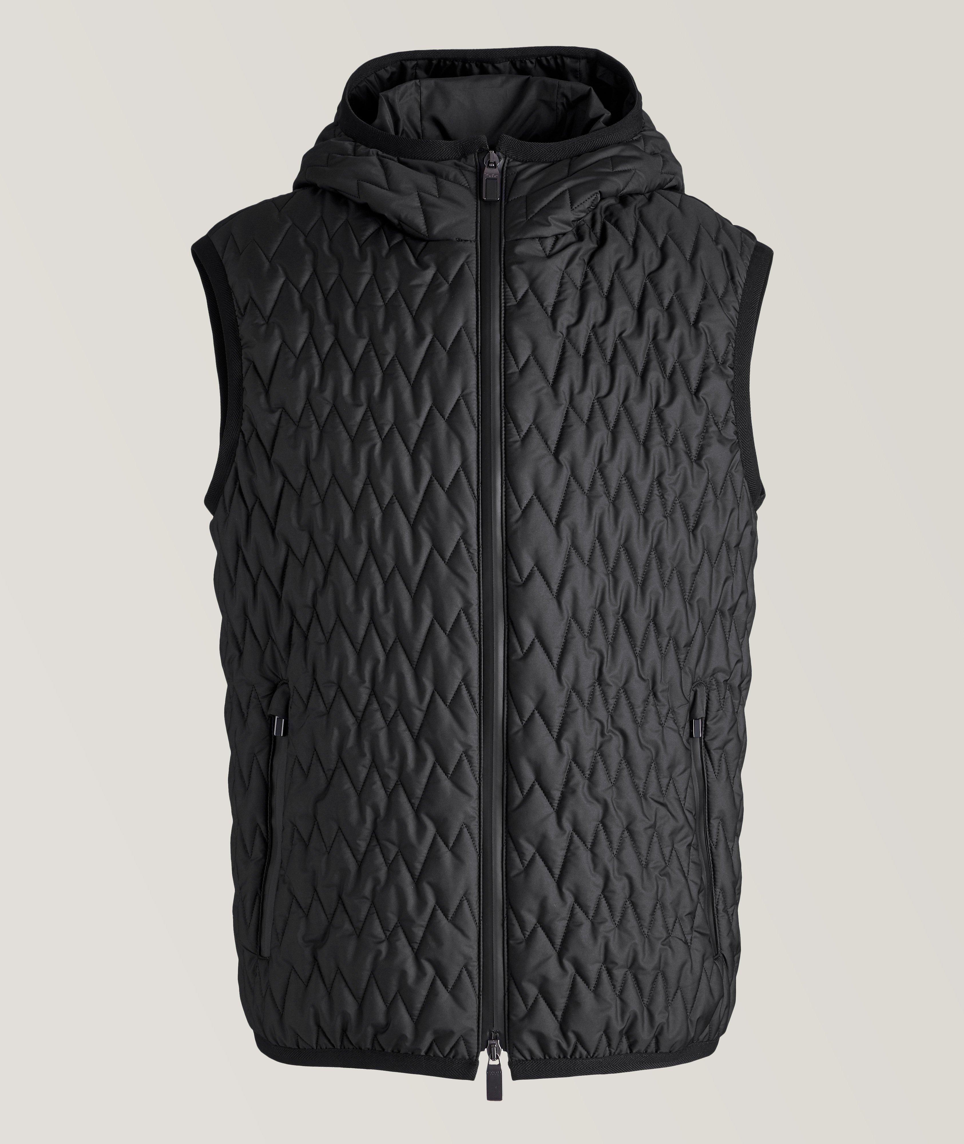 Water-Repellent Quilted Hooded Vest image 0