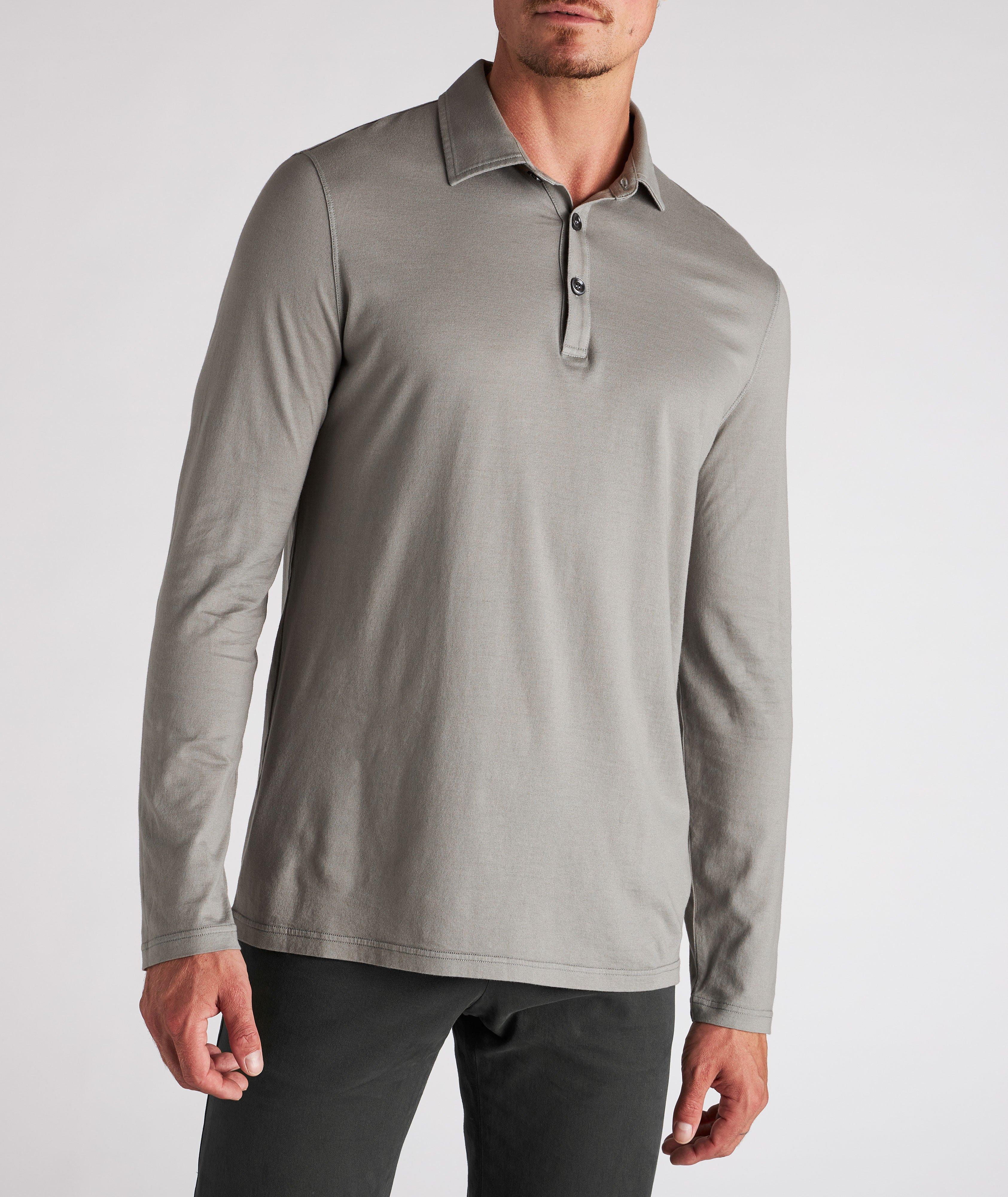 Long Sleeve Cotton-Cashmere Polo image 1