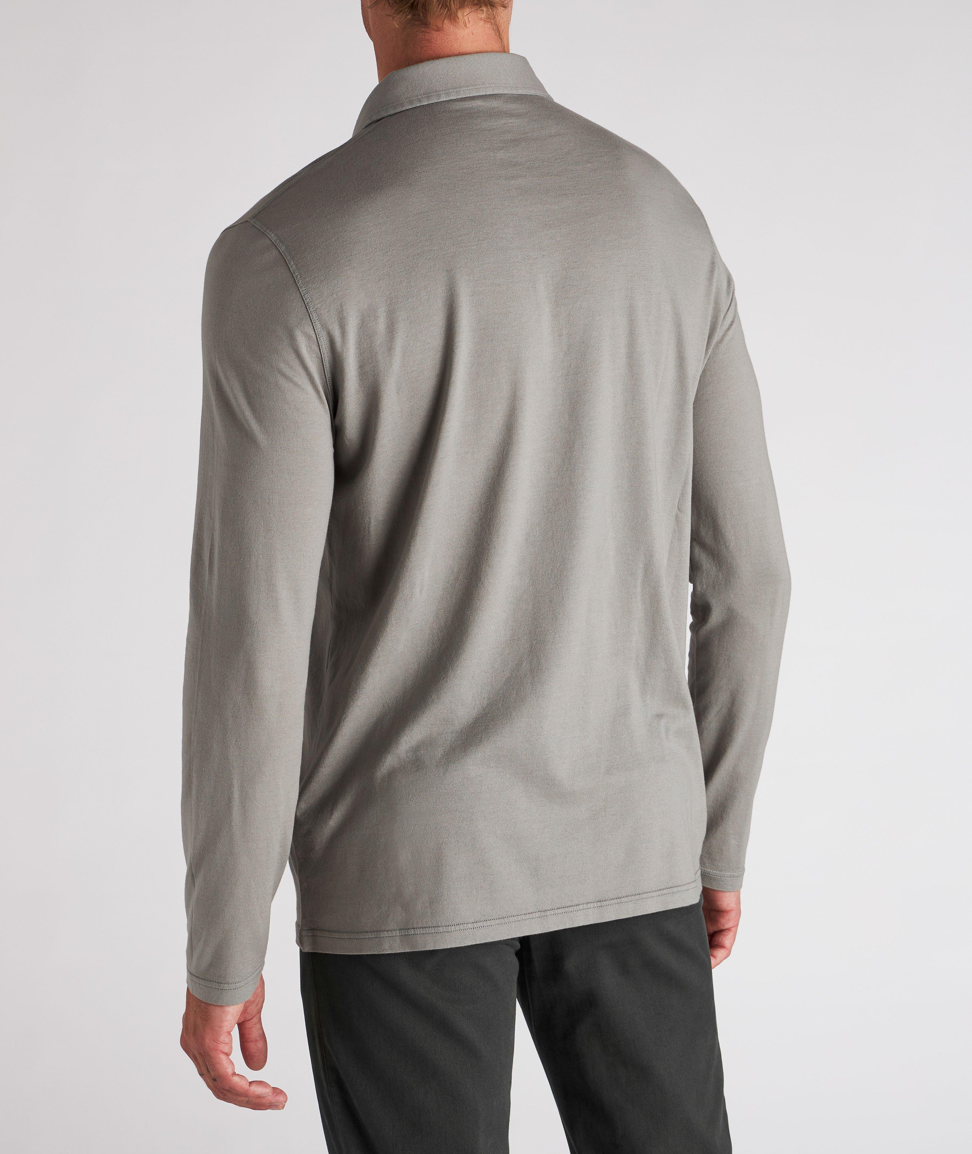 Long Sleeve Cotton-Cashmere Polo image 2