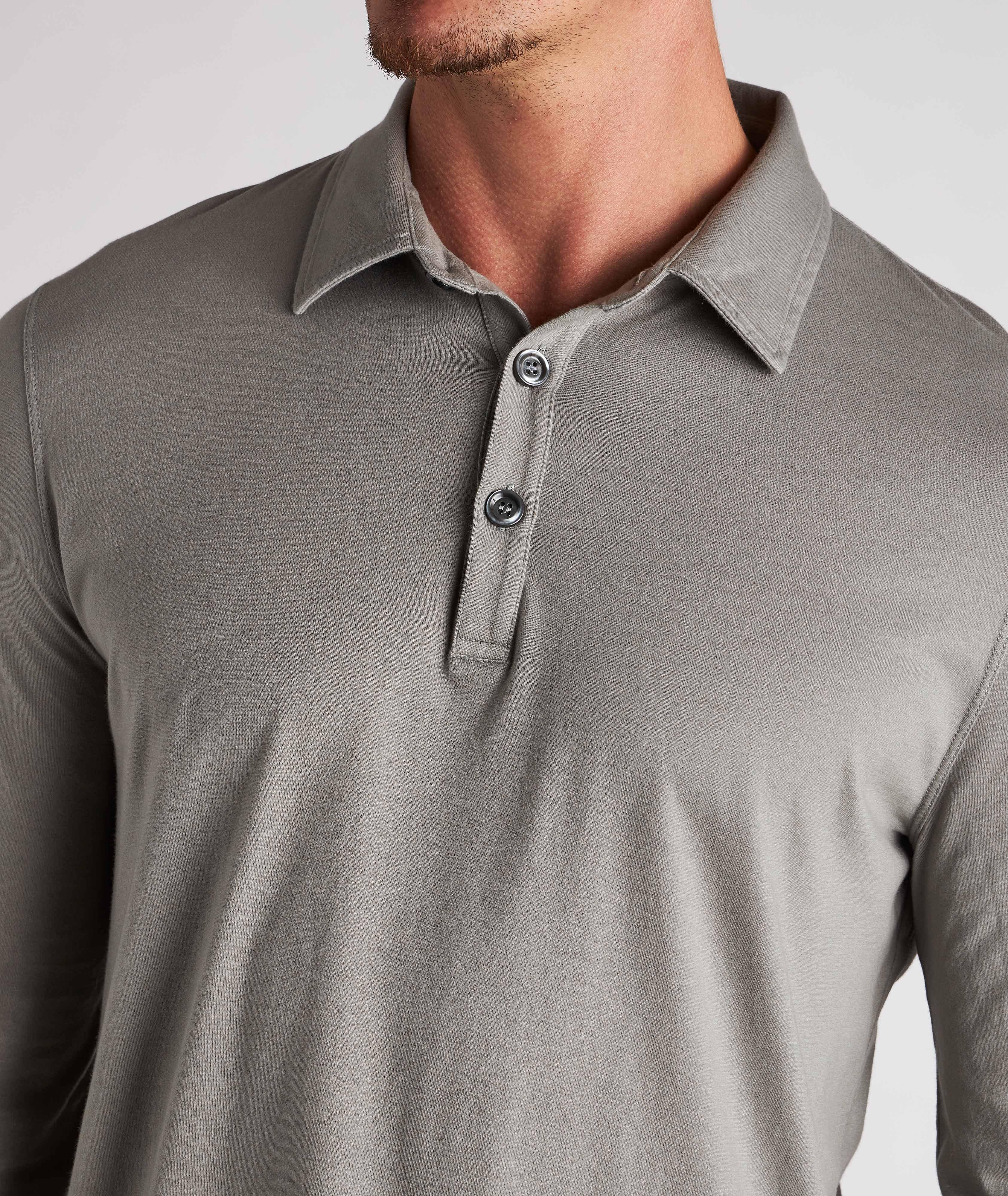 Long Sleeve Cotton-Cashmere Polo image 3