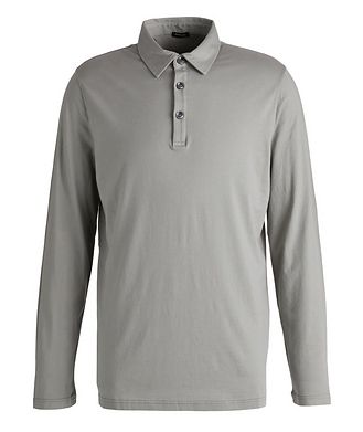 Kiton Long-Sleeve Cotton-Cashmere Polo