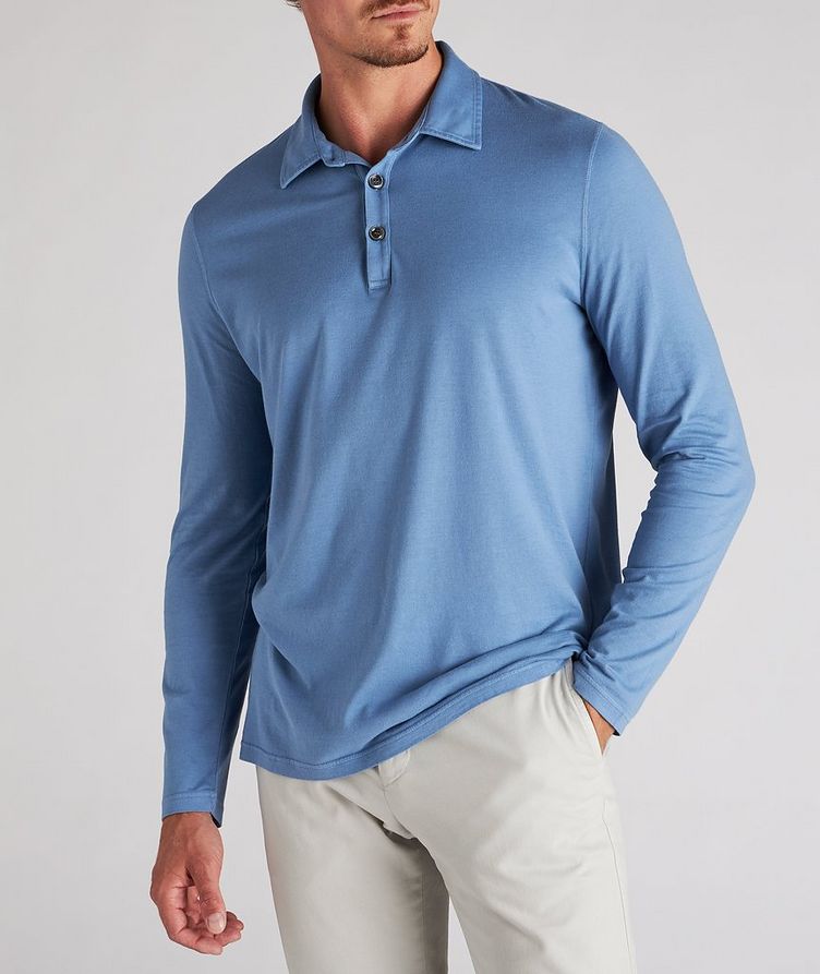 Long Sleeve Cotton-Cashmere Polo image 1