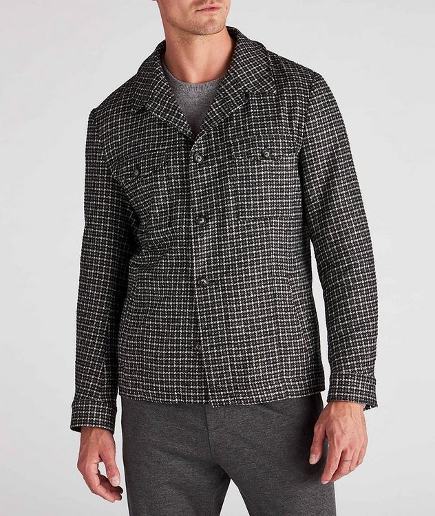 Checkered Wool-Blend Shirt Jacket picture 2