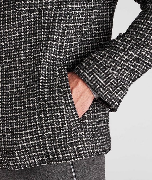 Checkered Wool-Blend Shirt Jacket picture 5
