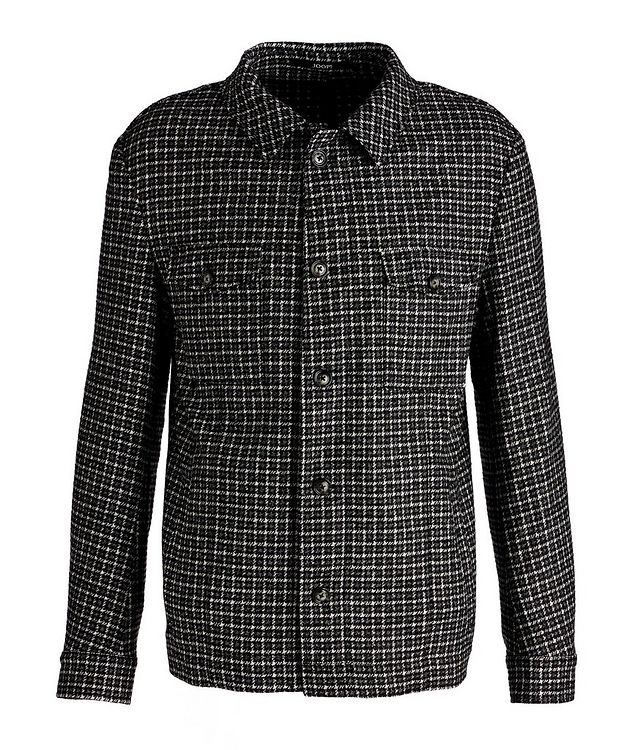 Checkered Wool-Blend Shirt Jacket picture 1