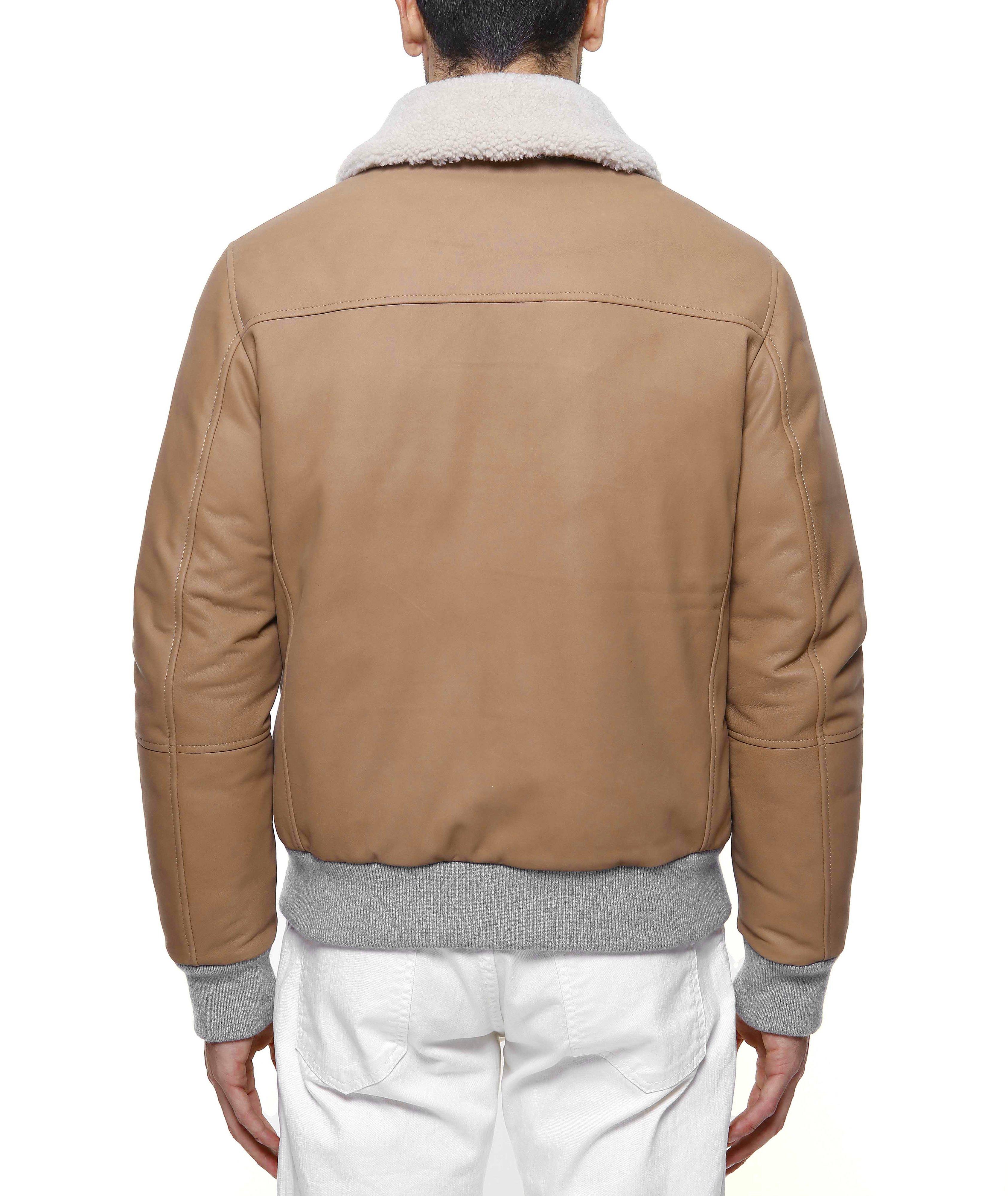 Nubuck and Shearling Aviator Down Jacket image 2