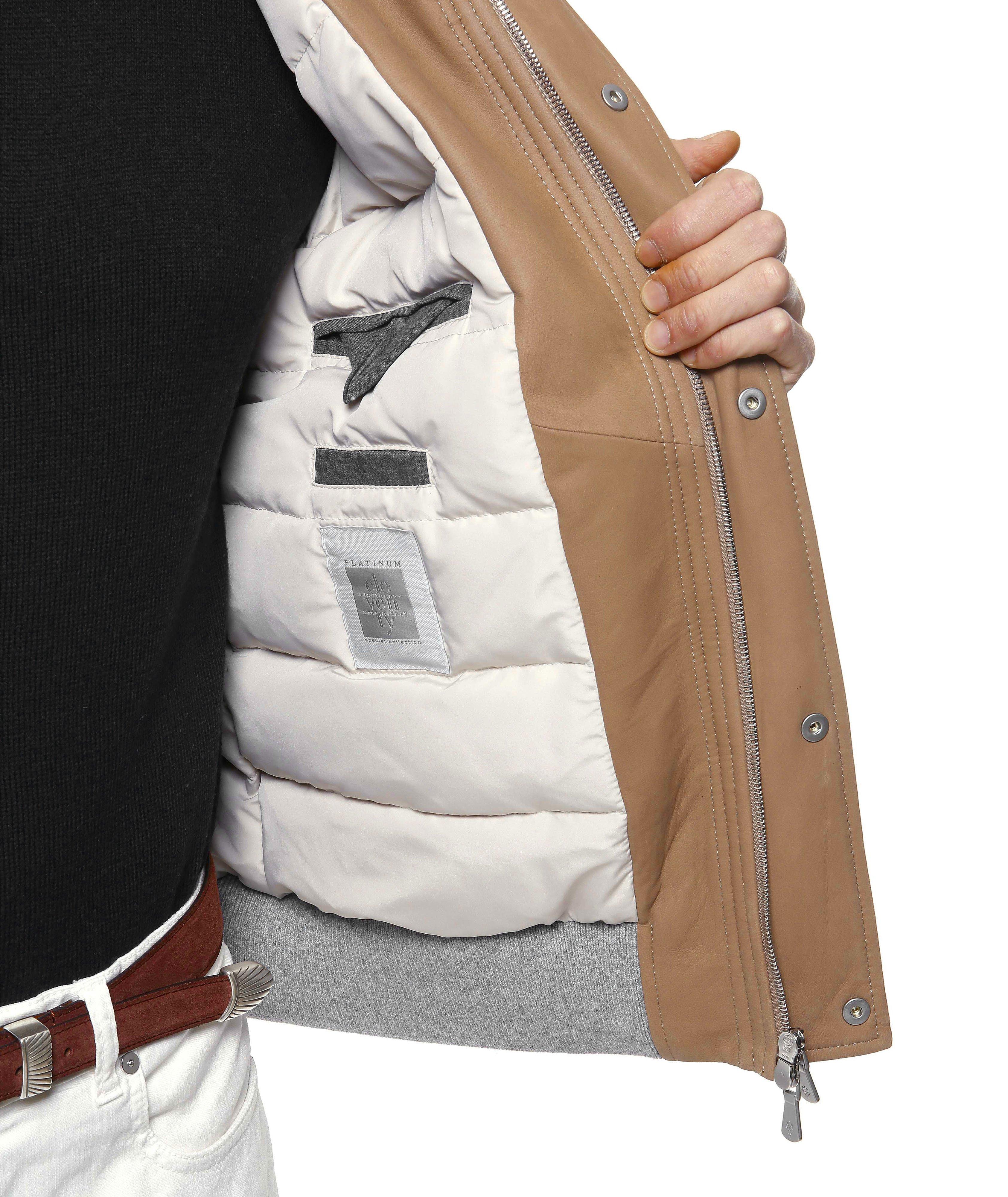 Nubuck and Shearling Aviator Down Jacket image 5