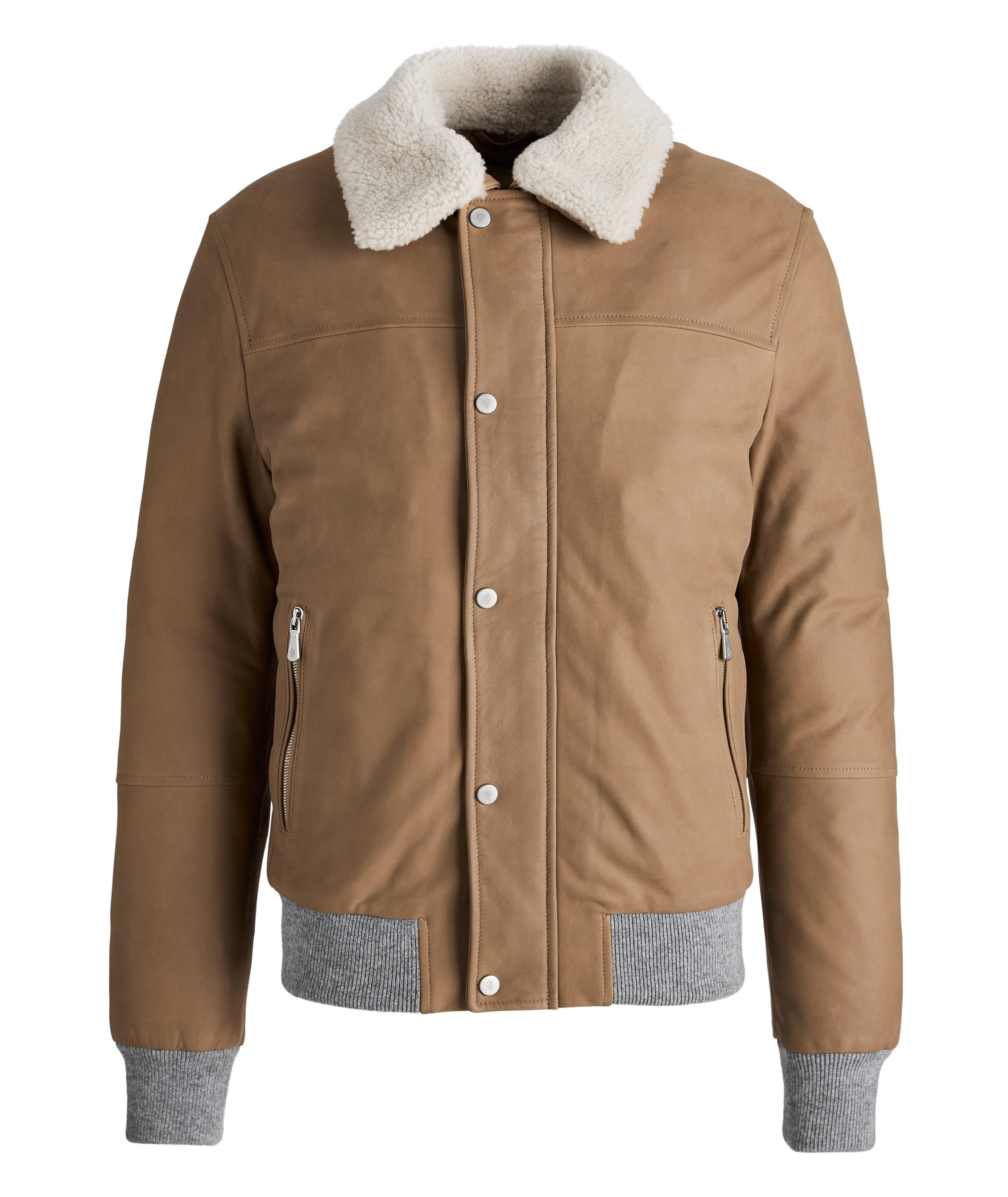 Nubuck and Shearling Aviator Down Jacket image 0