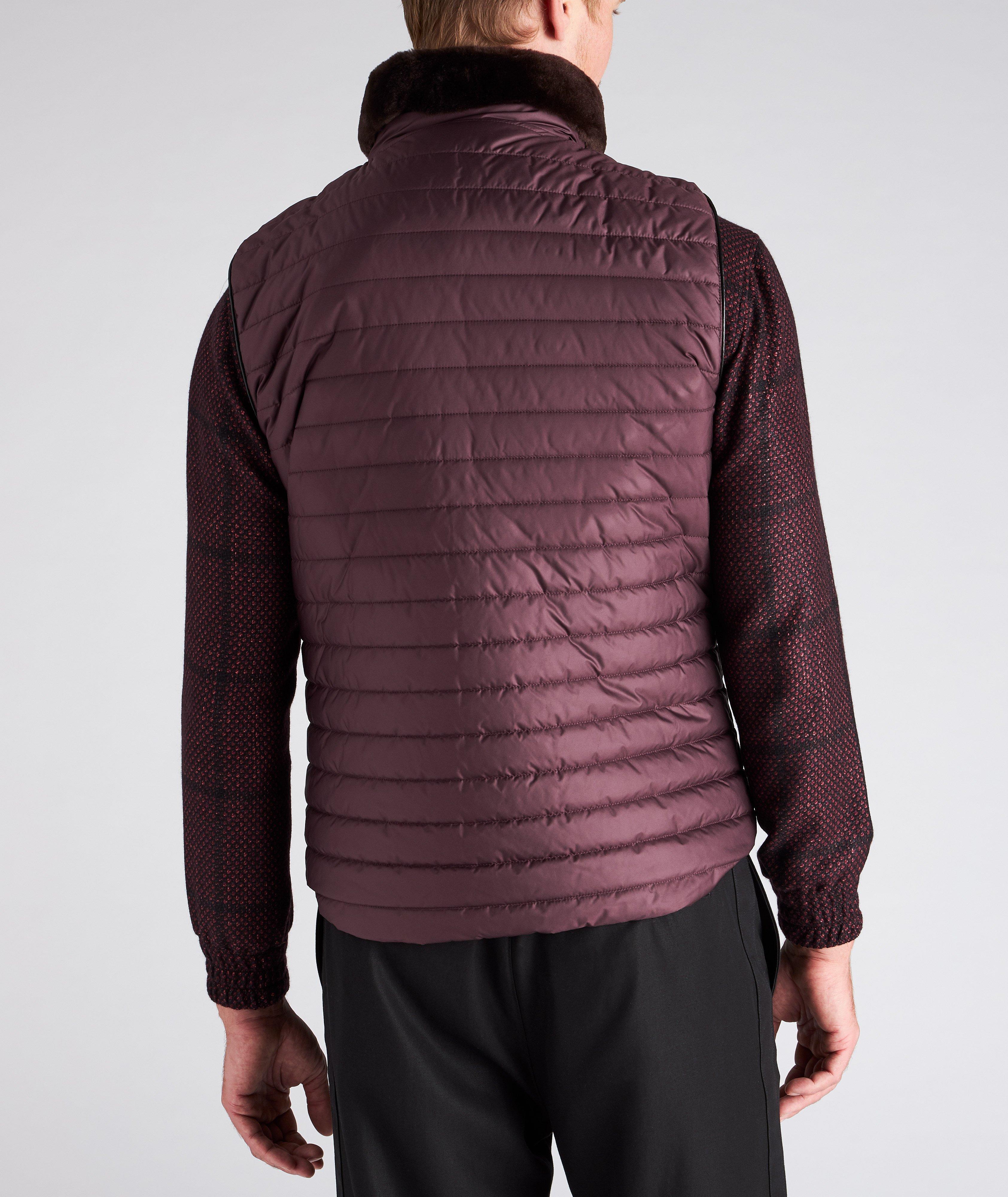 Veste surpiquée à détail en fourrure de castor image 2