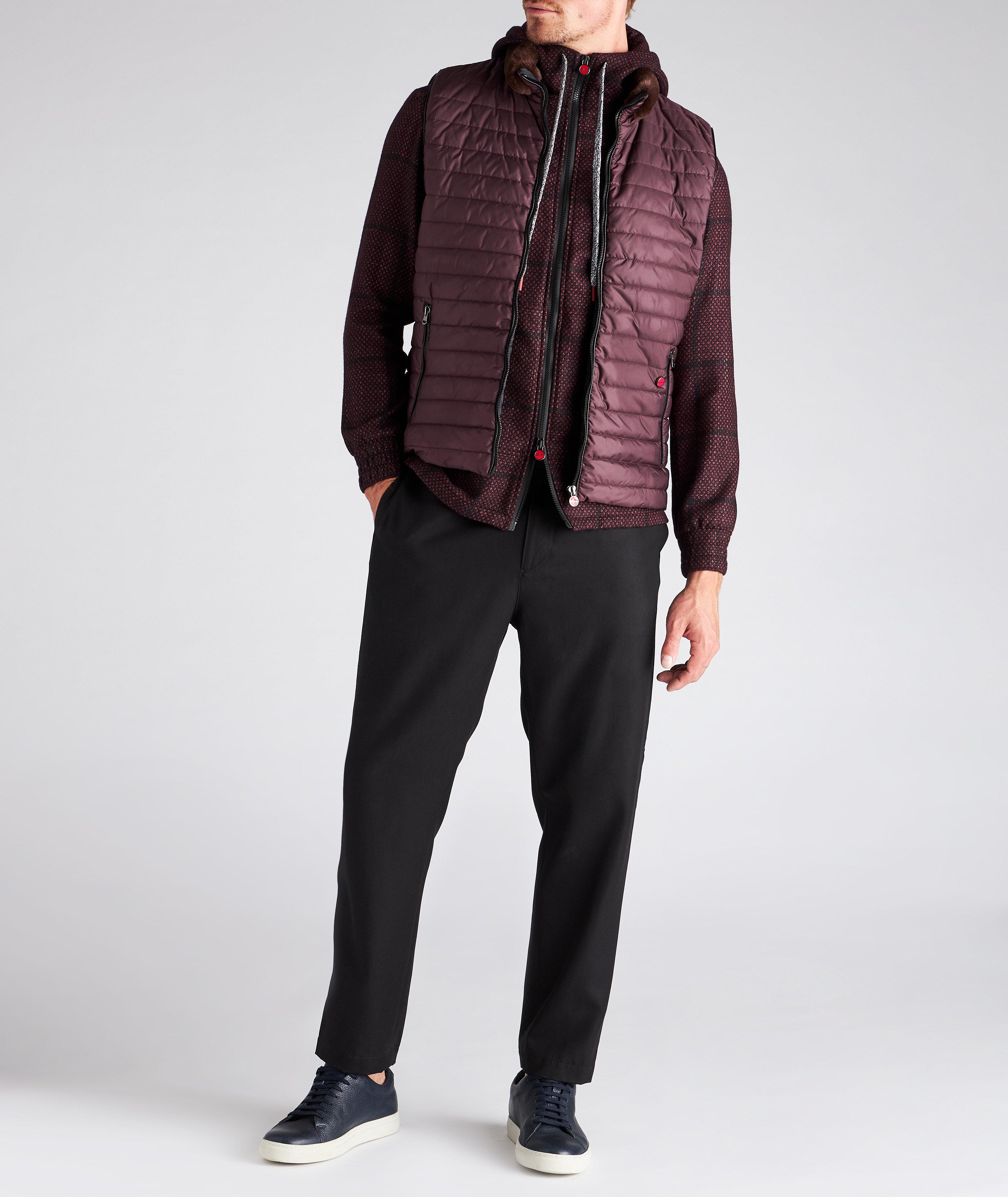 Veste surpiquée à détail en fourrure de castor image 4