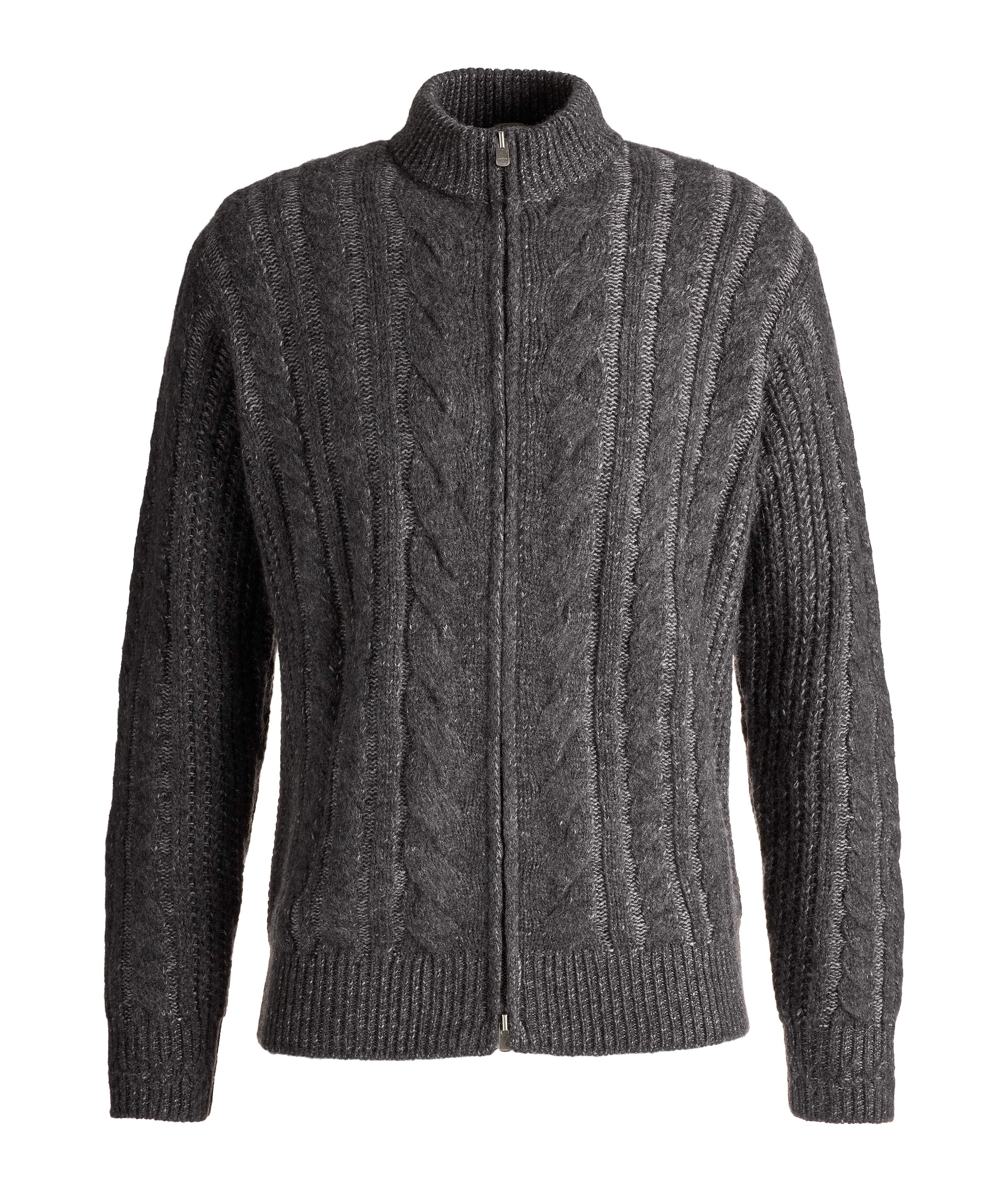 Knitted Zip-Up Cashmere-Silk Sweater image 0
