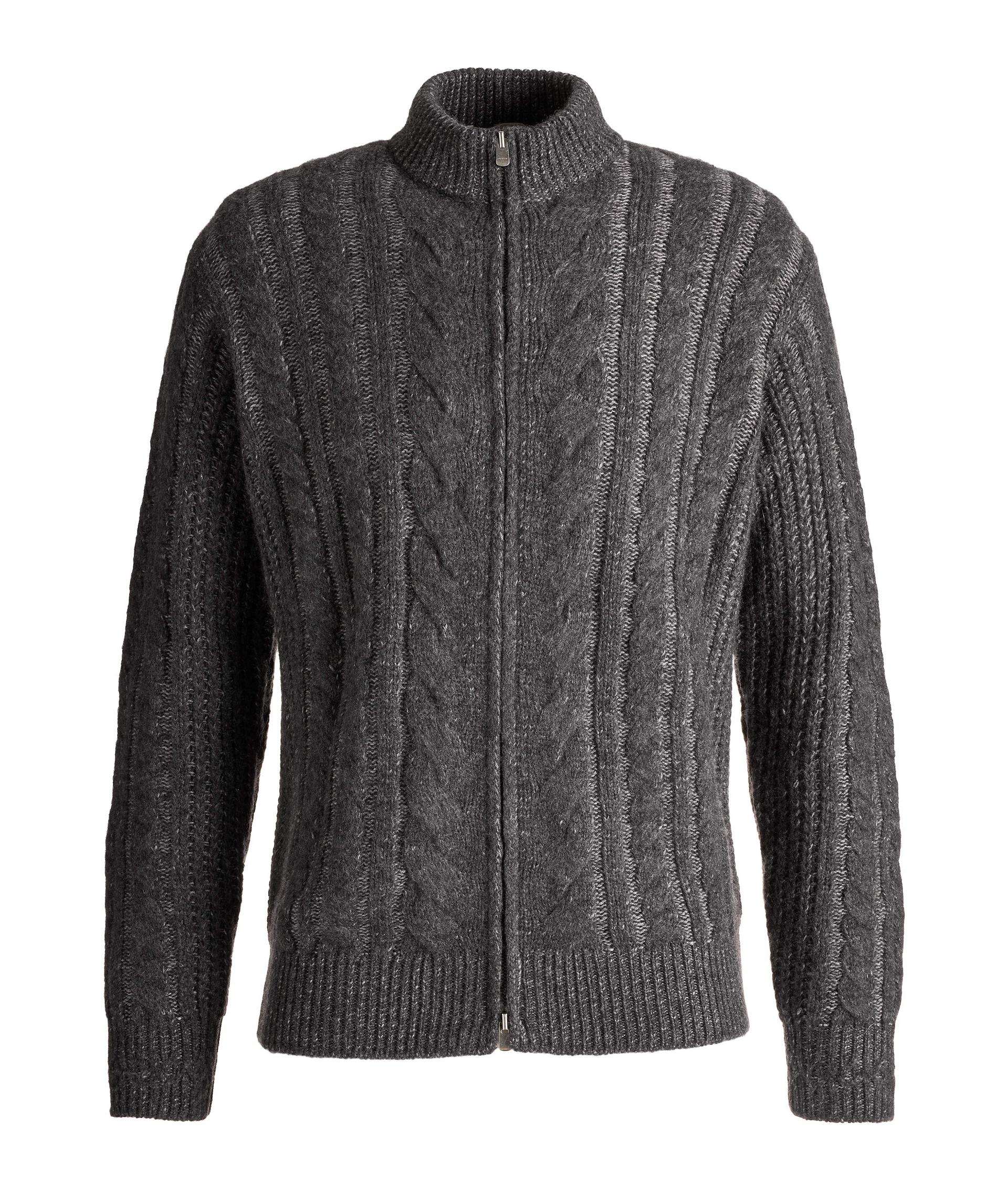Knitted Zip-Up Cashmere-Silk Sweater image 0