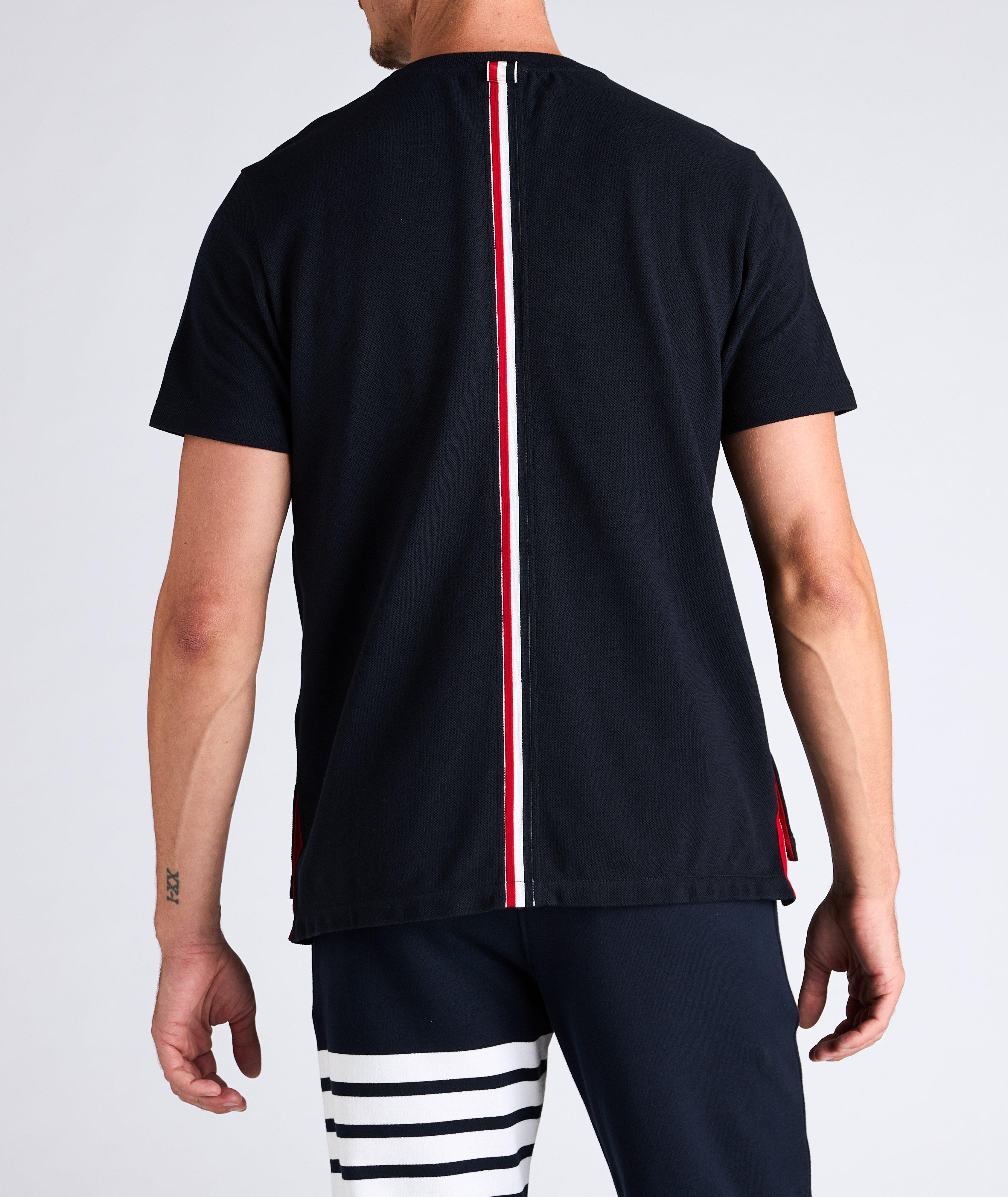Back Stripe Cotton Pique T-Shirt image 2