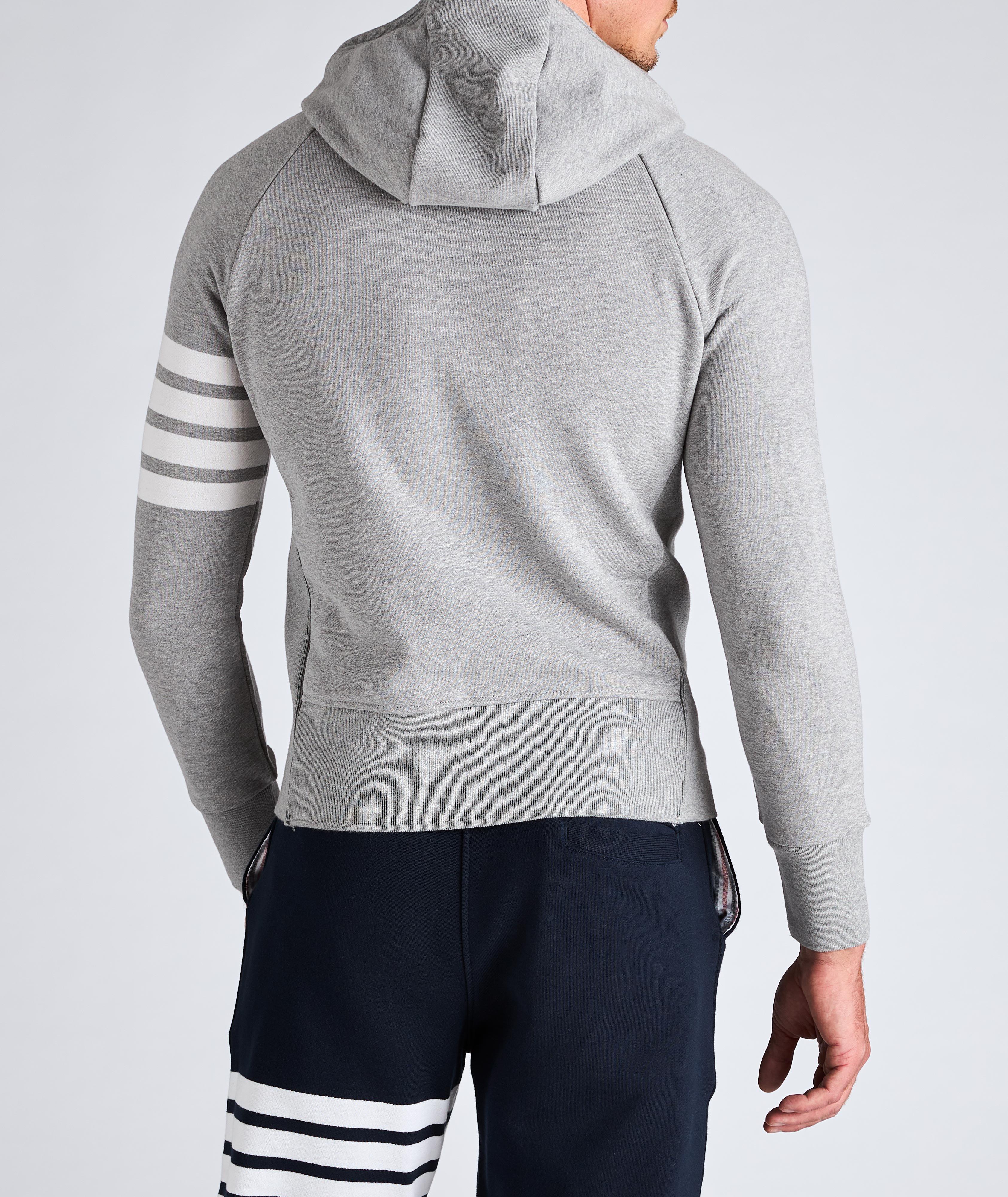 Four-Bar Stripe Zip-Up Cotton Hoodie image 2