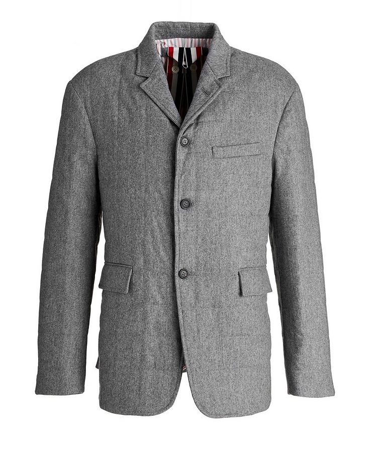 Back Stripe Down Wool-Cashmere Sports Jacket image 0