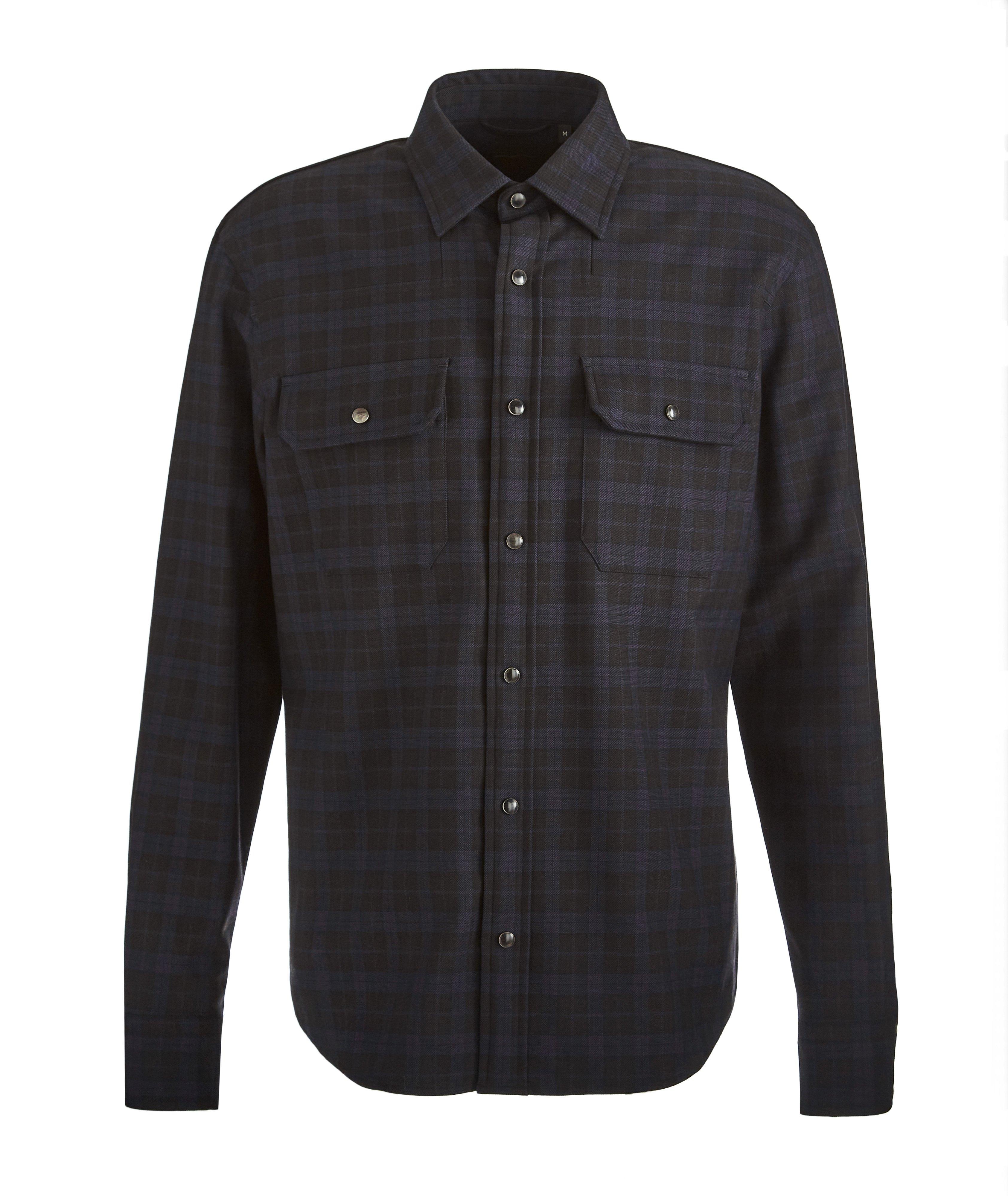Checkered Wool-Cotton Overshirt image 0