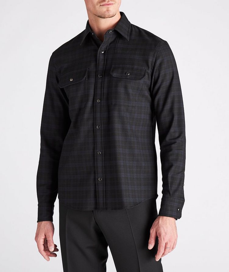 Checkered Wool-Cotton Overshirt image 1
