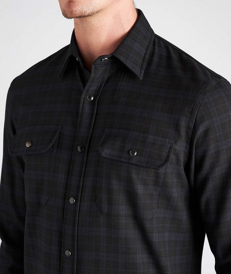 Checkered Wool-Cotton Overshirt image 3