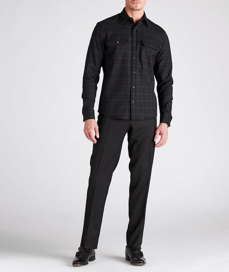 Checkered Wool-Cotton Overshirt image 4