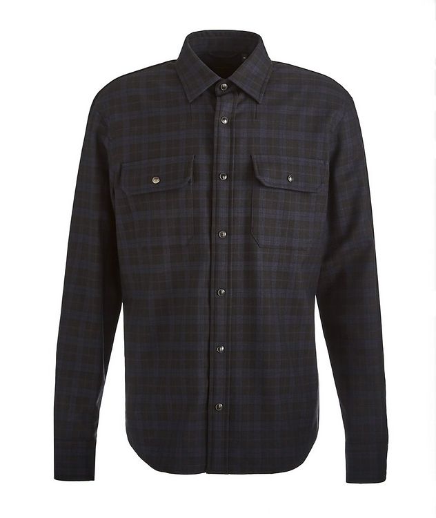 Checkered Wool-Cotton Overshirt picture 1