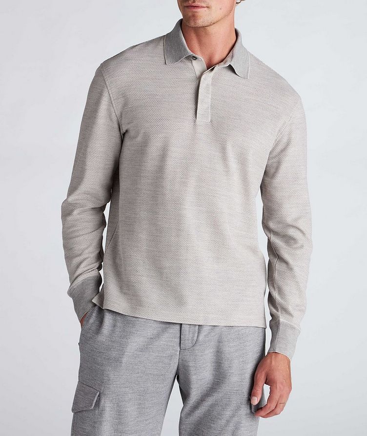 Long-Sleeve Cotton-Wool Polo image 1