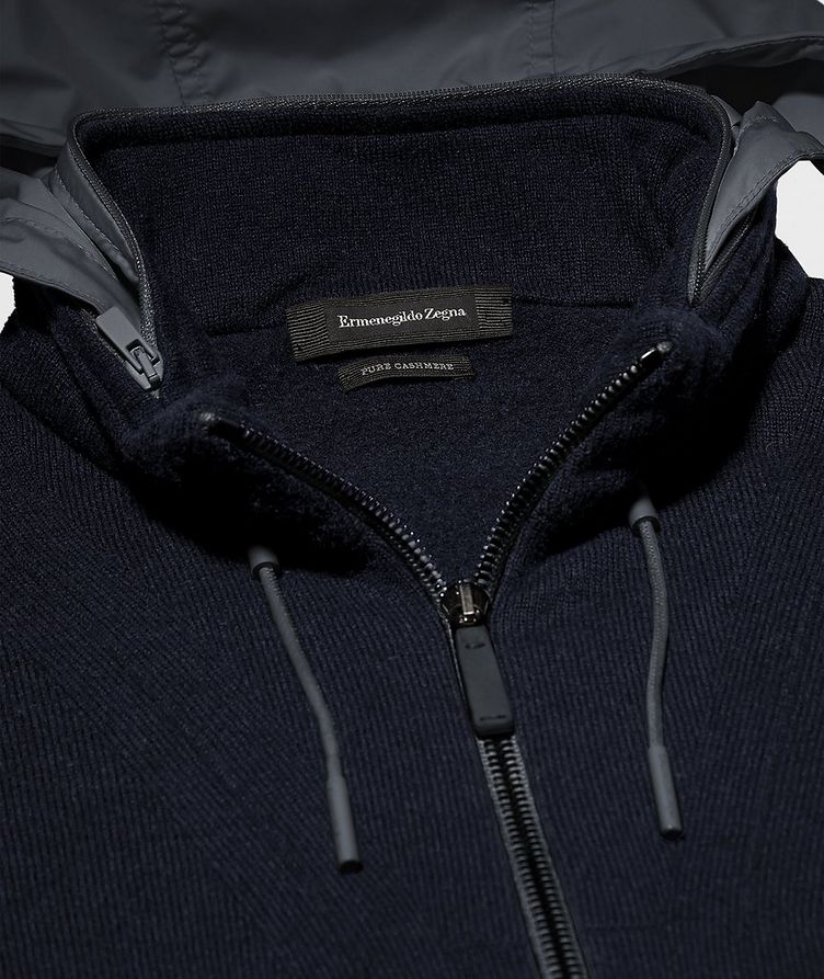 Zip-Up Cashmere Knit Bomber Sweater image 3