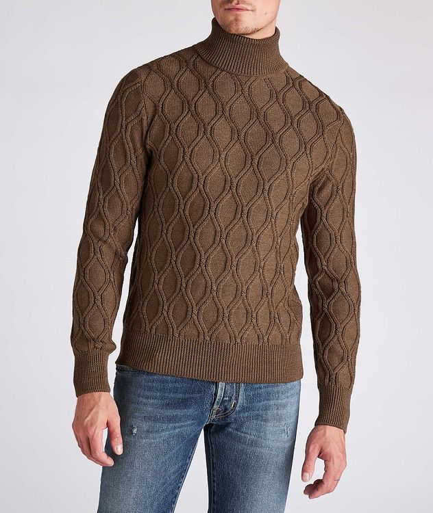 Cable Knit Merino Wool Turtleneck picture 2