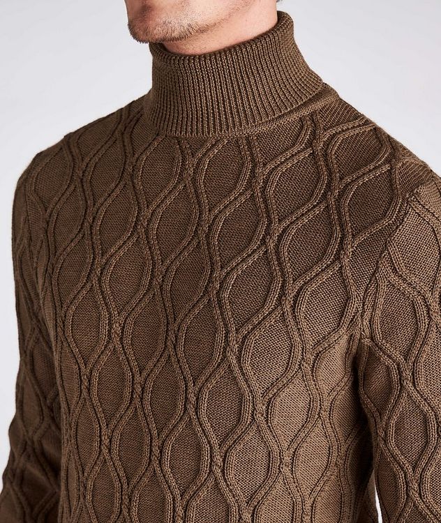 Cable Knit Merino Wool Turtleneck picture 4