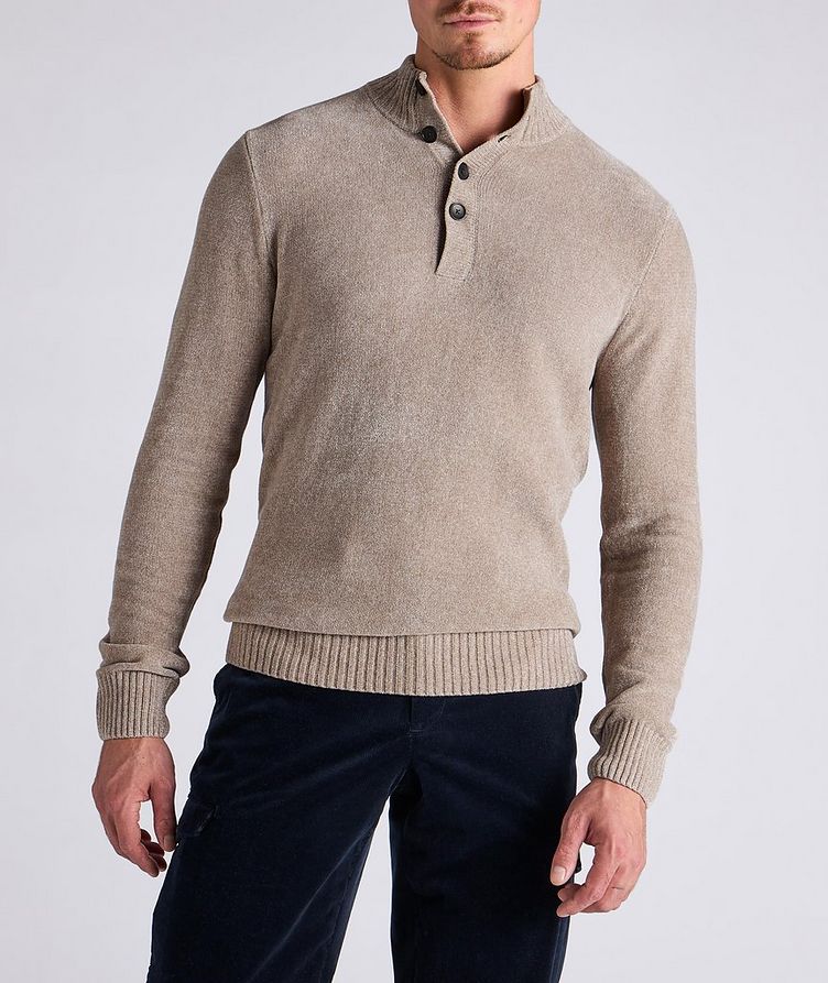 Cotton-Blend Mock Neck Sweater image 1