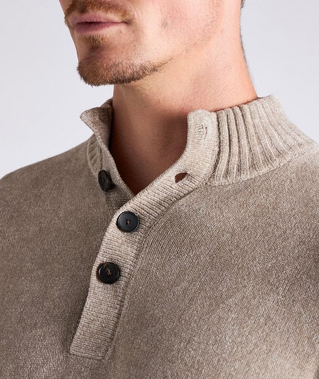 Cotton-Blend Mock Neck Sweater picture 4