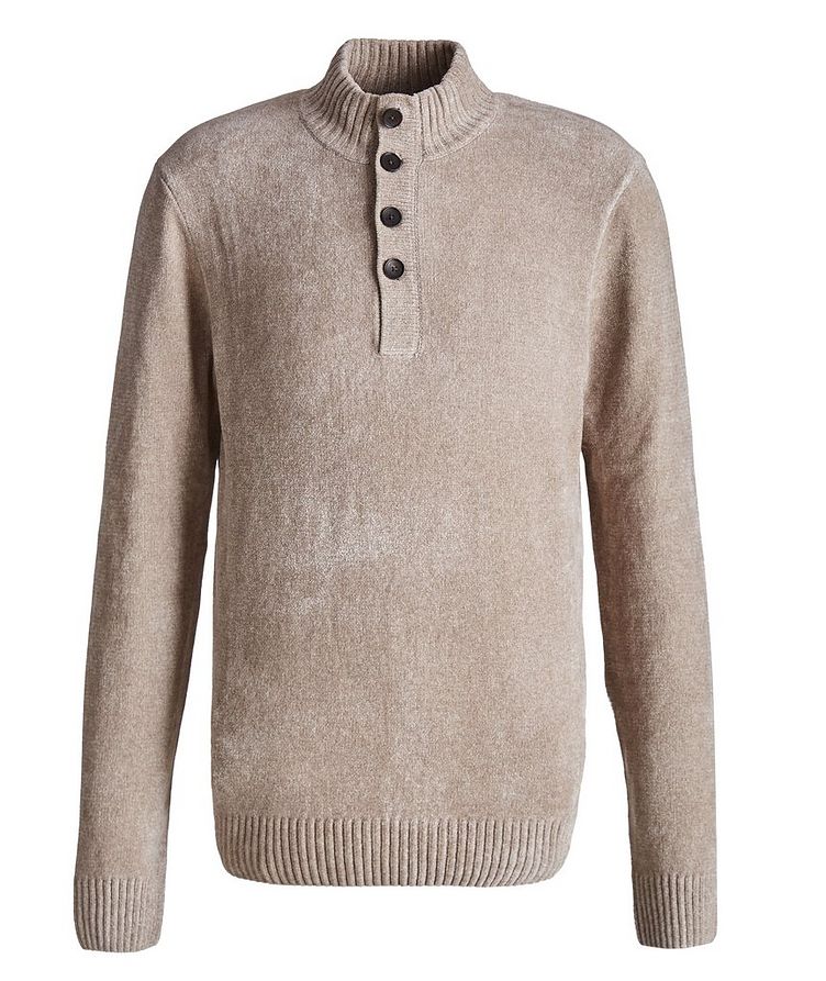 Cotton-Blend Mock Neck Sweater image 0