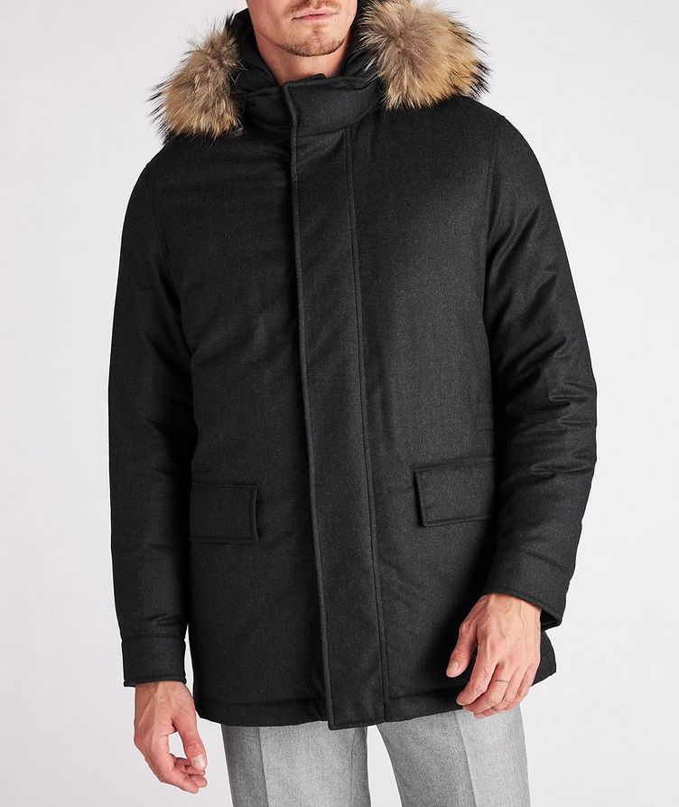 Water-Repellent Wool Flannel Parka image 1