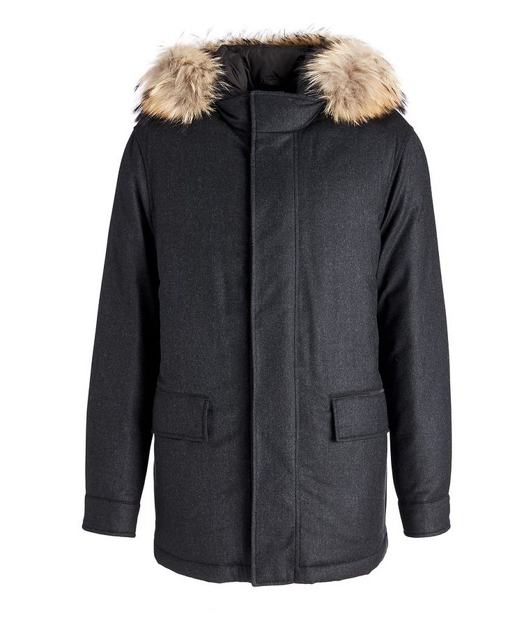 Water-Repellent Wool Flannel Parka image 0