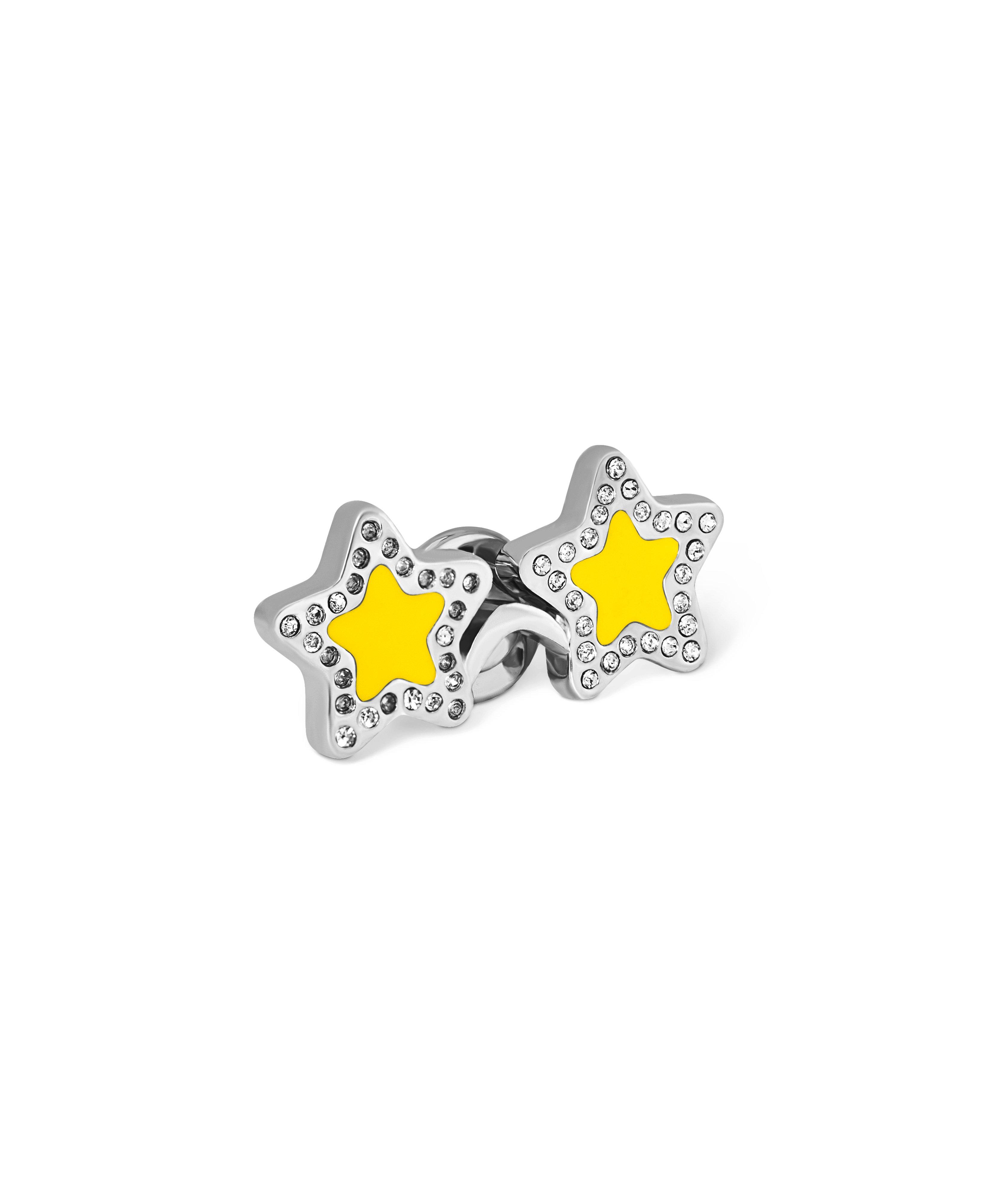 Yellow Enamel Star Glasses Pin  image 0