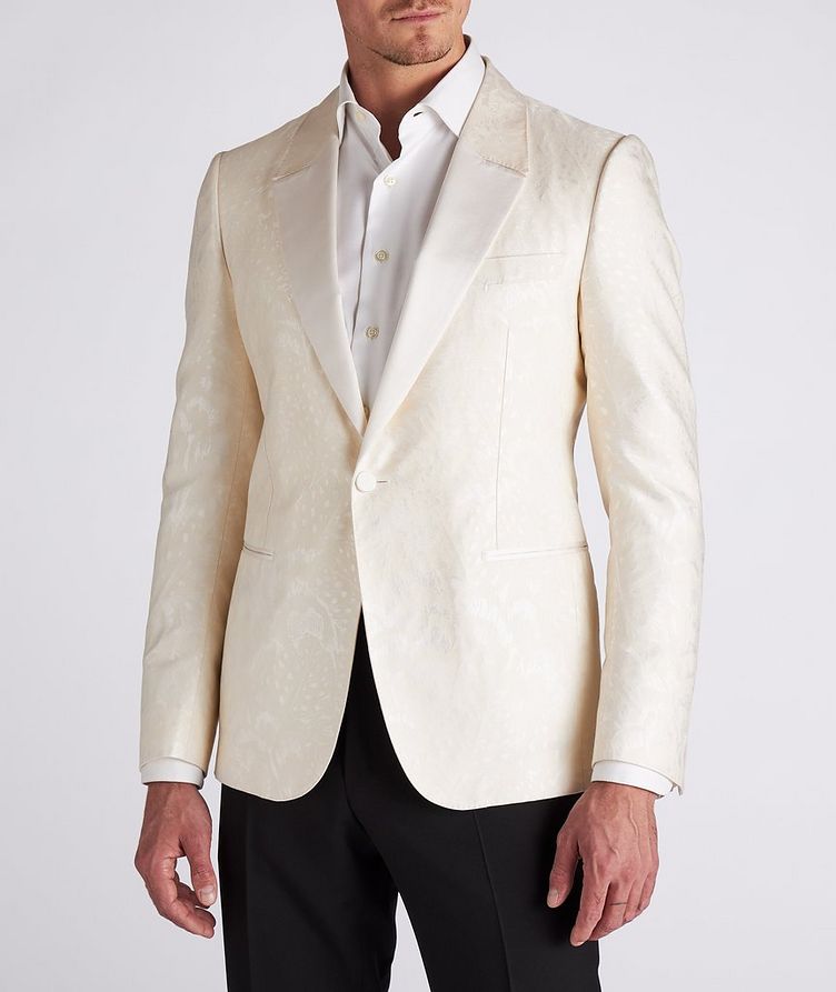 City Jacquard Silk & Wool Tuxedo Jacket image 1