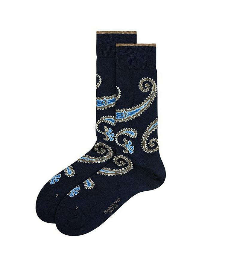 Paisley-Printed Cotton-Blend Socks image 0