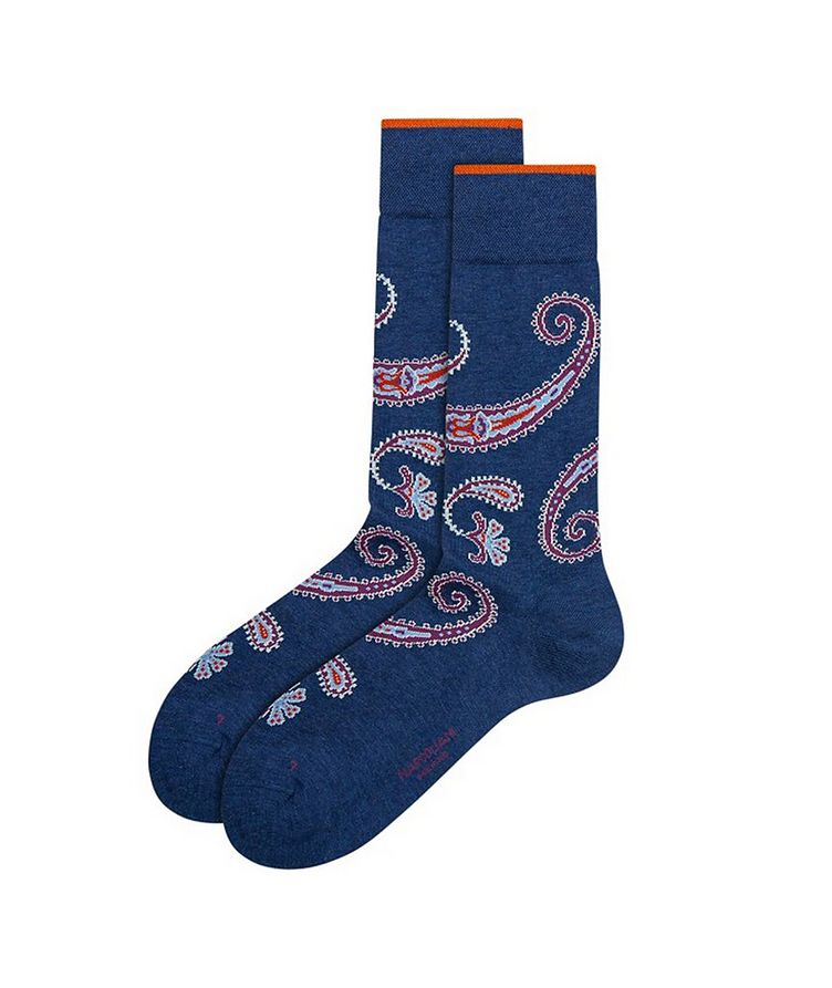Paisley-Printed Cotton-Blend Socks image 0