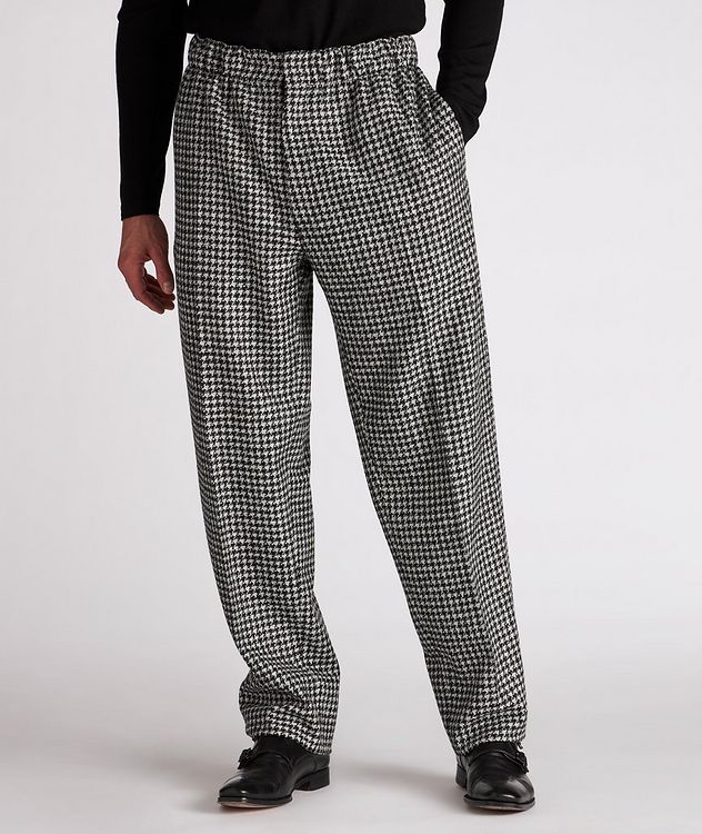 Houndstooth Wool-Alpaca Blend Dress Pants picture 2