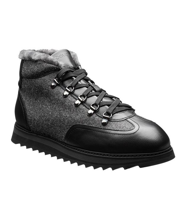 Fur-Lined Wool & Leather Hiking Boots picture 1