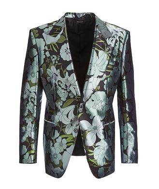 TOM FORD Atticus Floral Metallic Silk Tuxedo Jacket