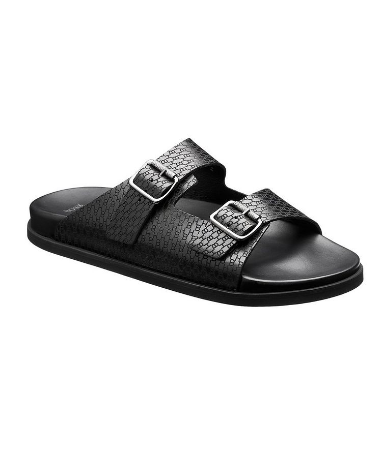 Double-Strap Logo Leather Sandals image 0