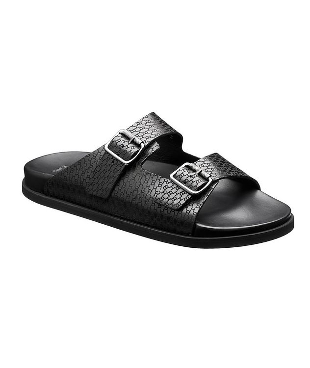 Double-Strap Logo Leather Sandals picture 1