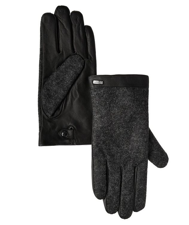 Fleece-Lined Wool & Leather Gloves picture 1