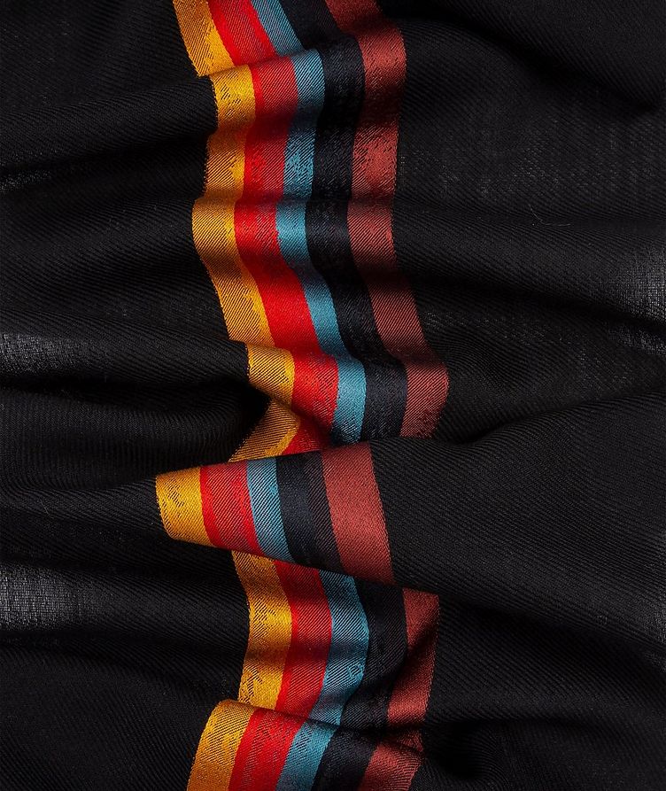 Painted Stripe Wool-Silk Scarf image 3