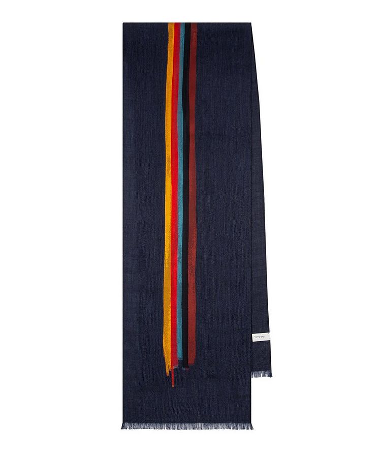 Painted Stripe Wool-Silk Scarf image 0