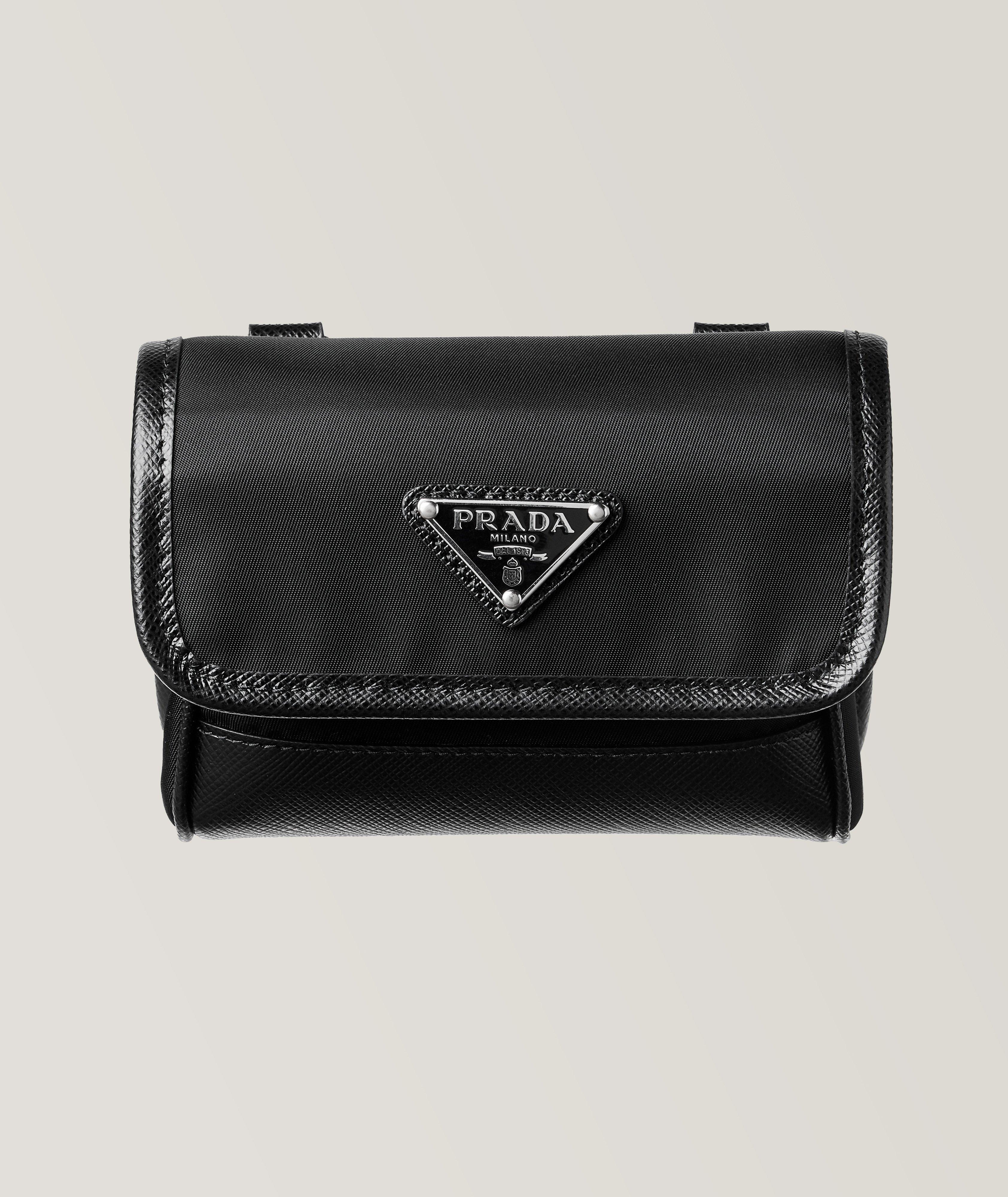 Prada Saffiano Leather & Nylon Mini Pouch, Wallets