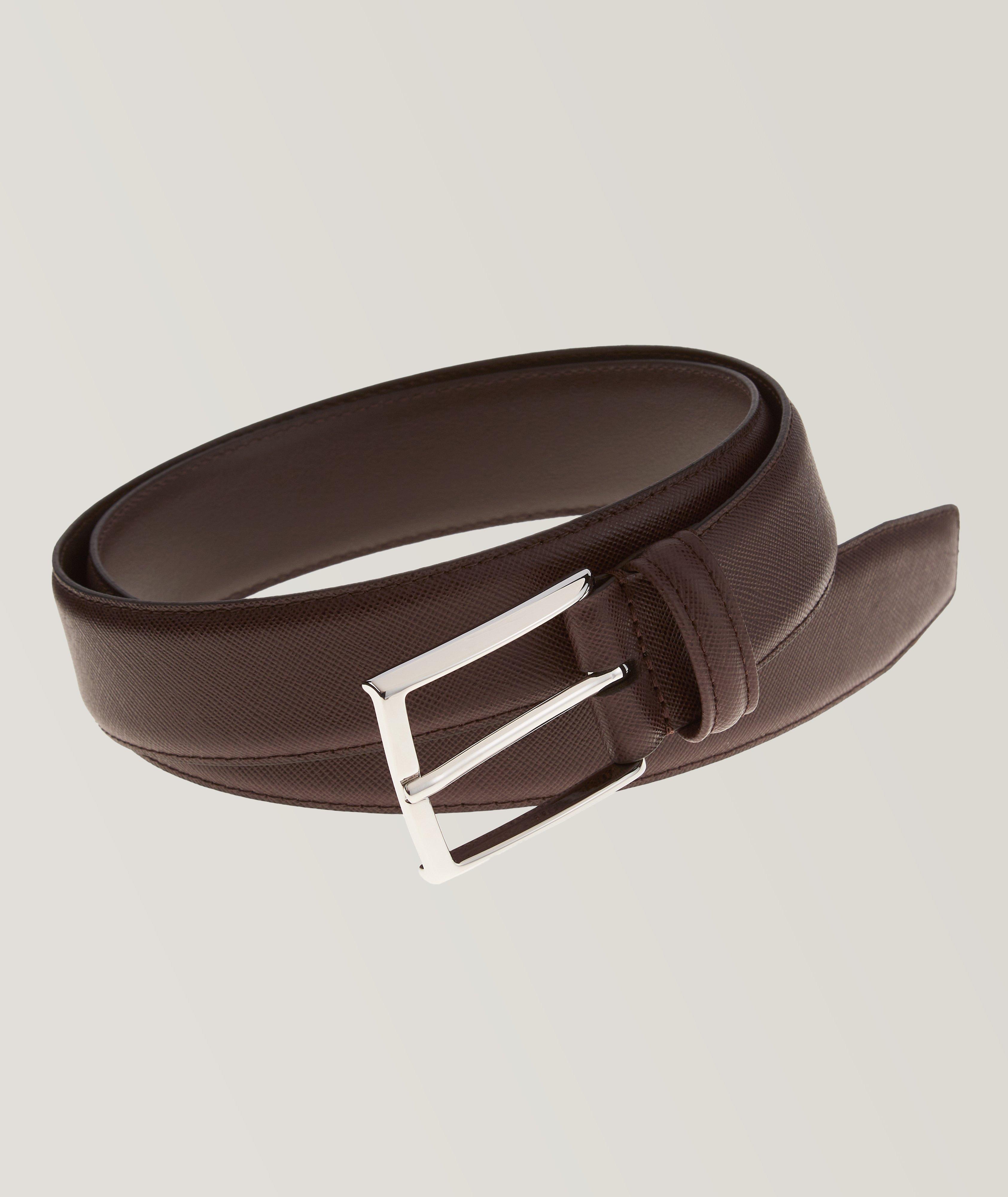 Saffiano Leather Square Pin-Buckle Belt image 0