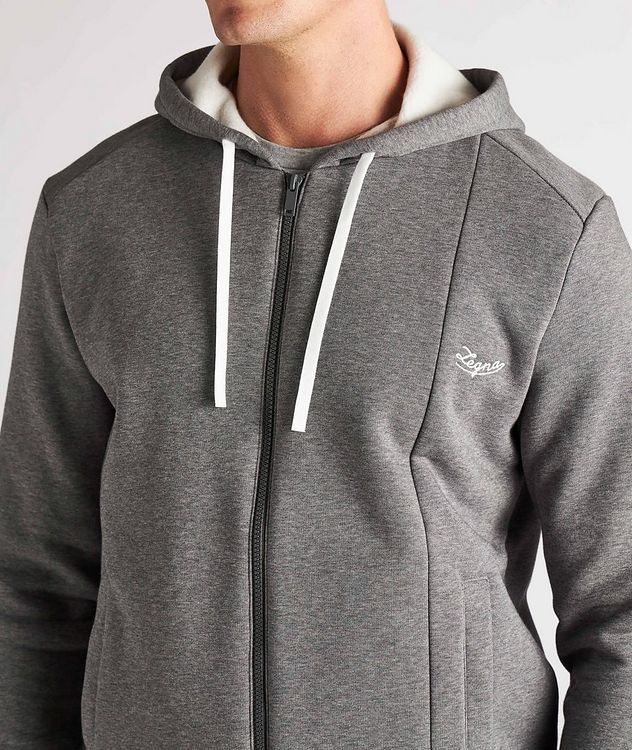 Logo Zip-Up Cotton-Blend Hoodie picture 4