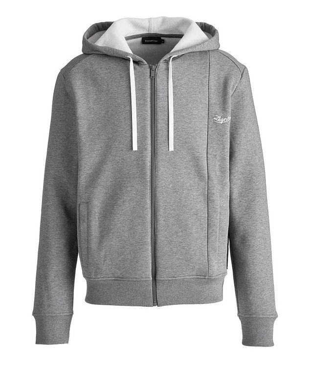 Logo Zip-Up Cotton-Blend Hoodie picture 1